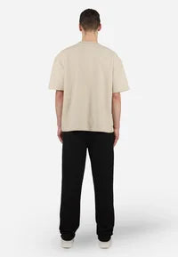 LIBCO STRUCTURED KNIT WIDE PANTS - Tracksuit bottoms - washed black unbleached