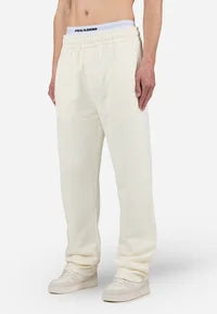 LOGO WIDE PANTS - Tracksuit bottoms - washed unbleached white gum