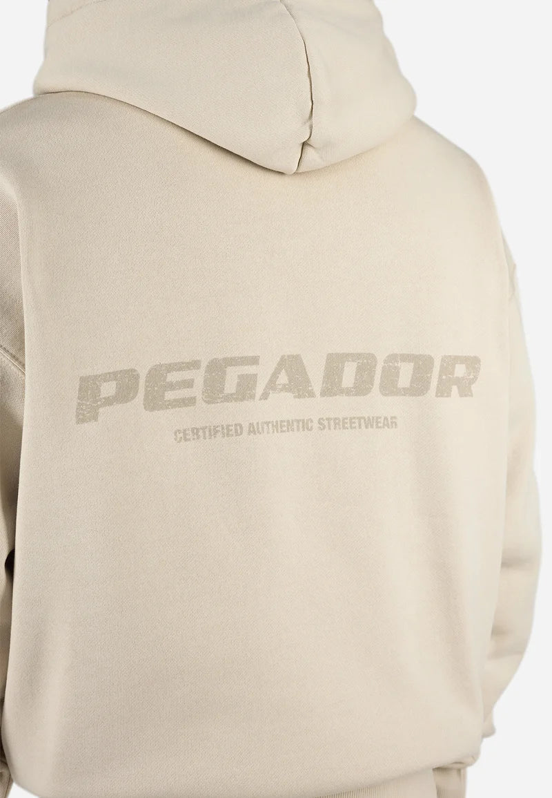 COLNE LOGO HOODIE - Sweat à capuche - washed stone rough feather stone