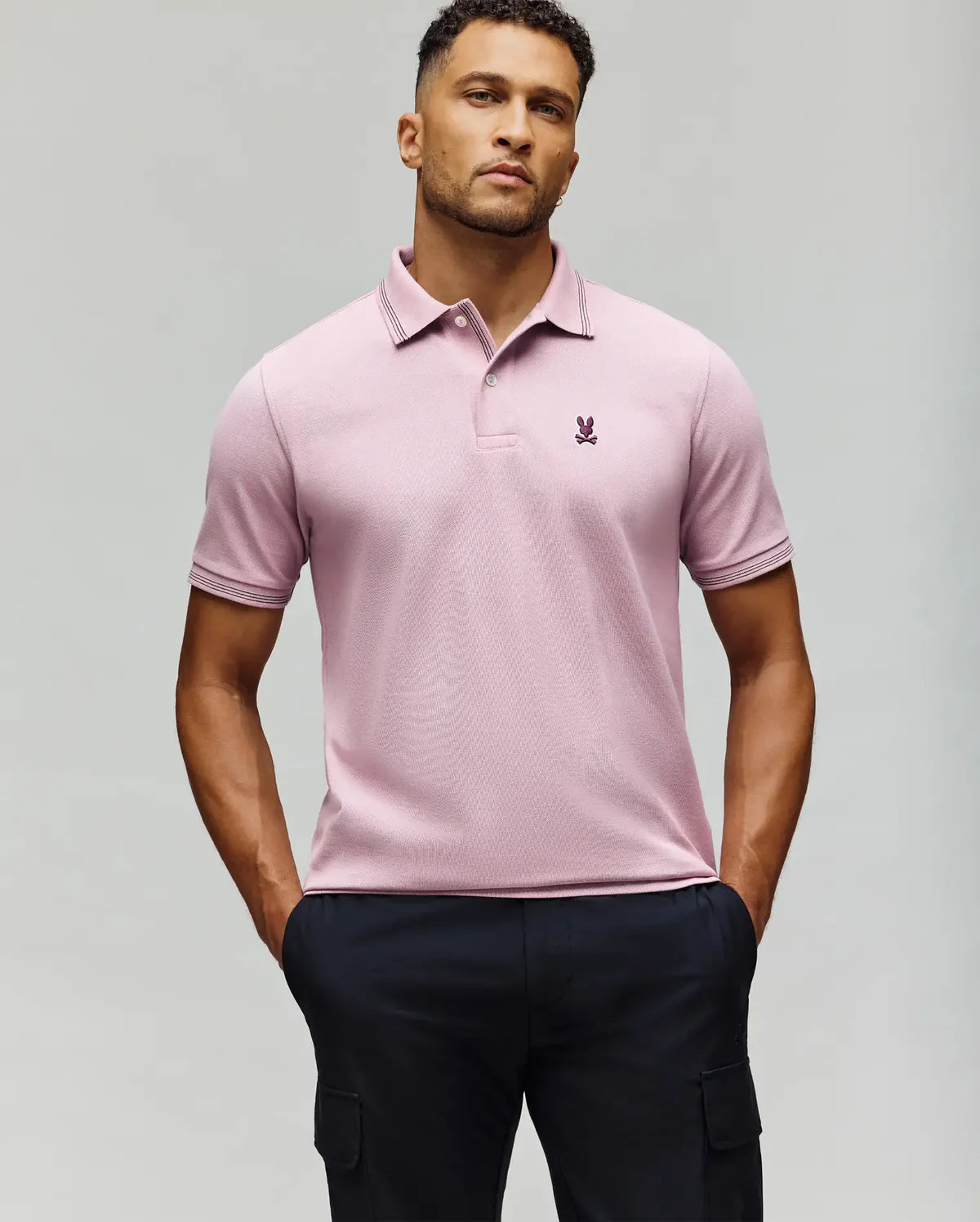 Mens hart pique polo shirt