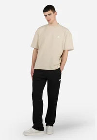 LIBCO STRUCTURED KNIT WIDE PANTS - Tracksuit bottoms - washed black unbleached
