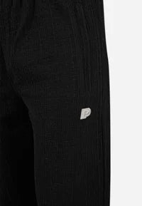 LIBCO STRUCTURED KNIT WIDE PANTS - Tracksuit bottoms - washed black unbleached