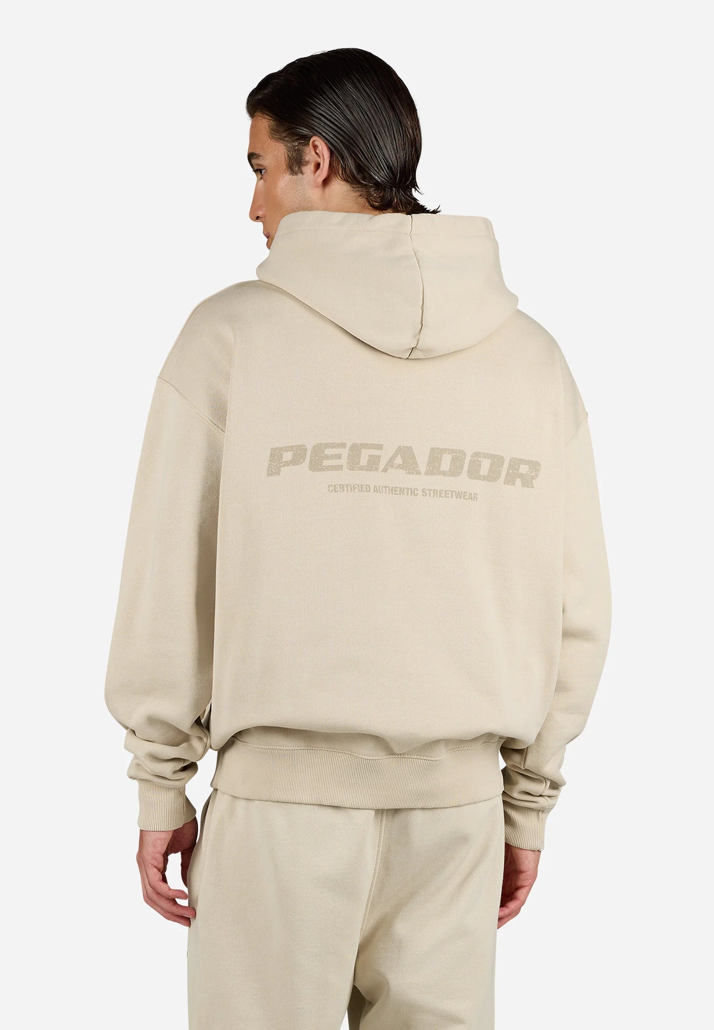 COLNE LOGO HOODIE - Sweat à capuche - washed stone rough feather stone