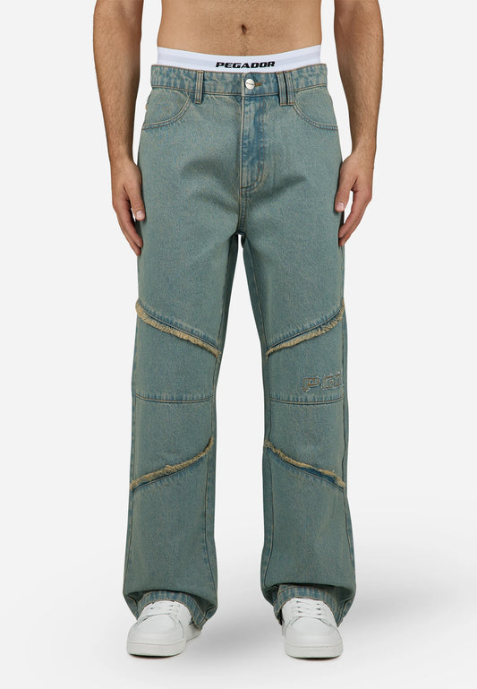 WAYNE WIDE - Relaxed fit jeans - washed vintage blue