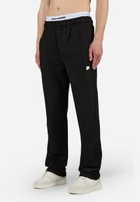 LIBCO STRUCTURED KNIT WIDE PANTS - Tracksuit bottoms - washed black unbleached
