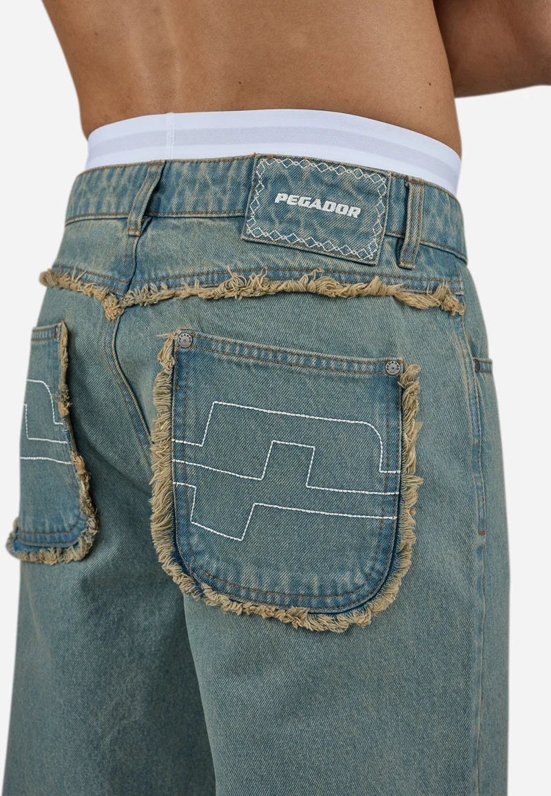 WAYNE WIDE - Relaxed fit jeans - washed vintage blue