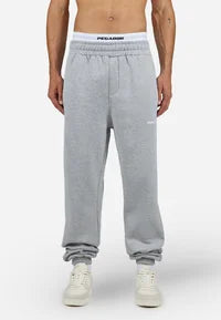 LOGO HEAVY JOGGER - Tracksuit bottoms - heather grey white
