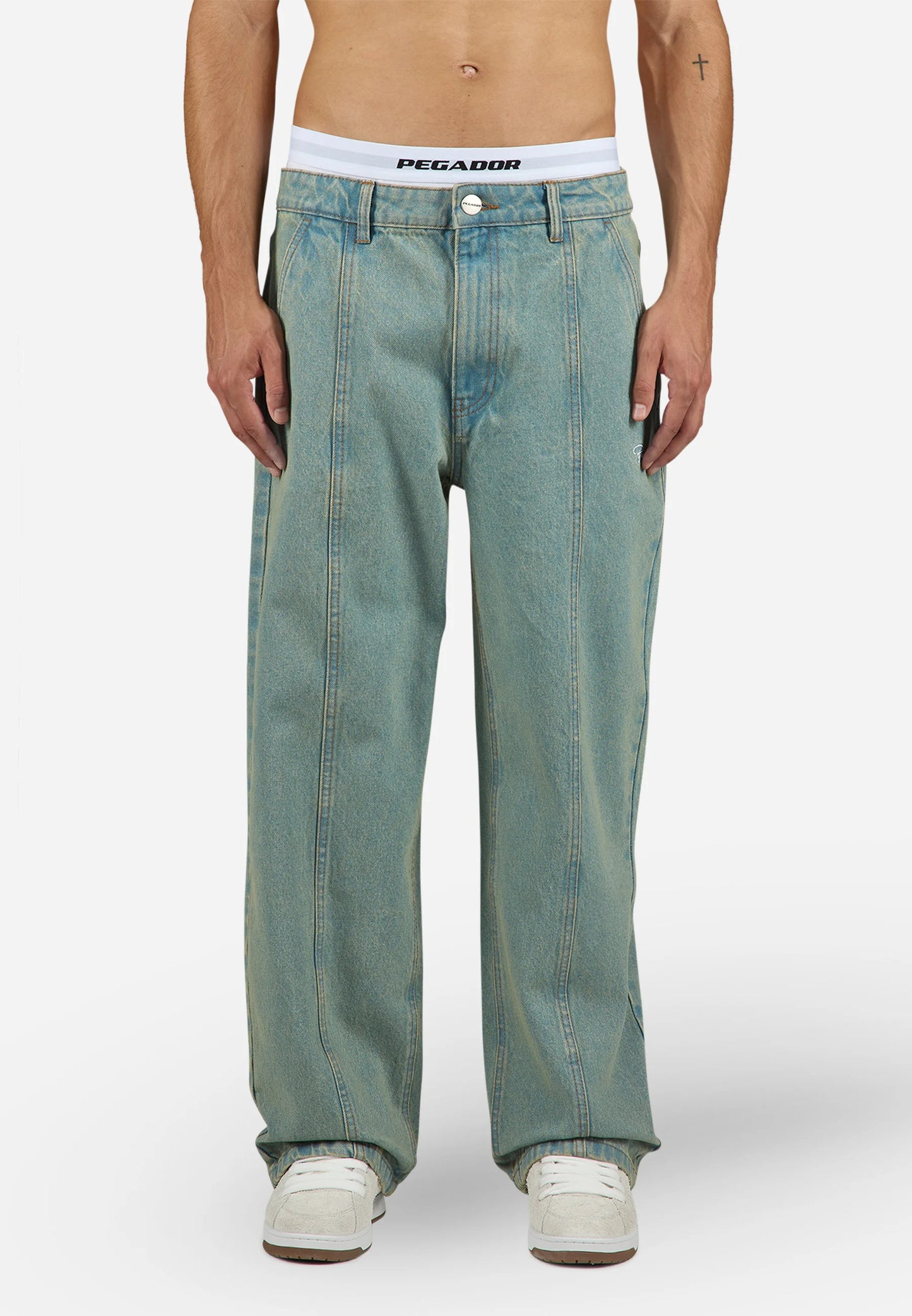 STEM - Loose Jeans - washed vintage blue