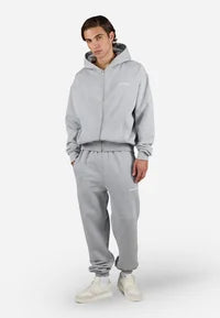 LOGO HEAVY JOGGER - Tracksuit bottoms - heather grey white
