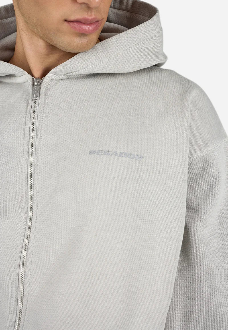 COLNE LOGO JACKET - Sweat zippé - vintage light rough grey