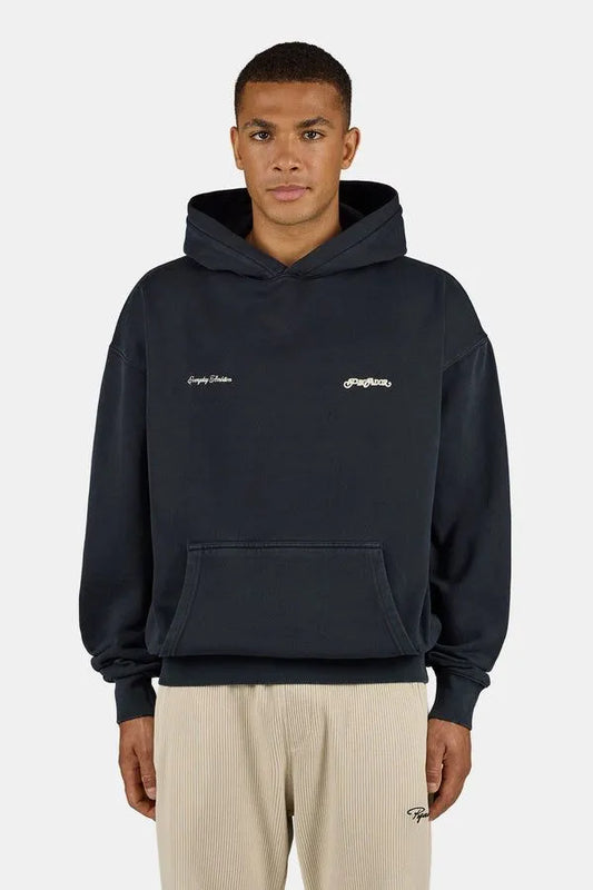 Pegadore Tate Structured Oversized Black Hoodie