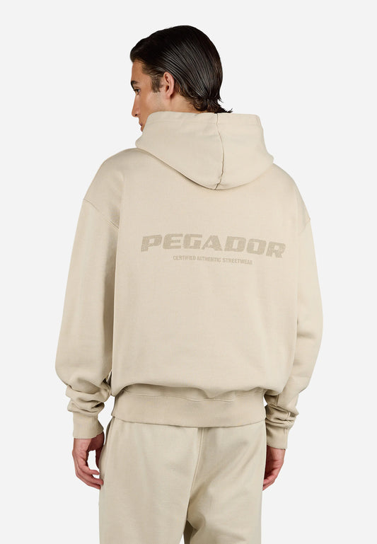 COLNE LOGO HOODIE - Sweat à capuche - washed stone rough feather stone