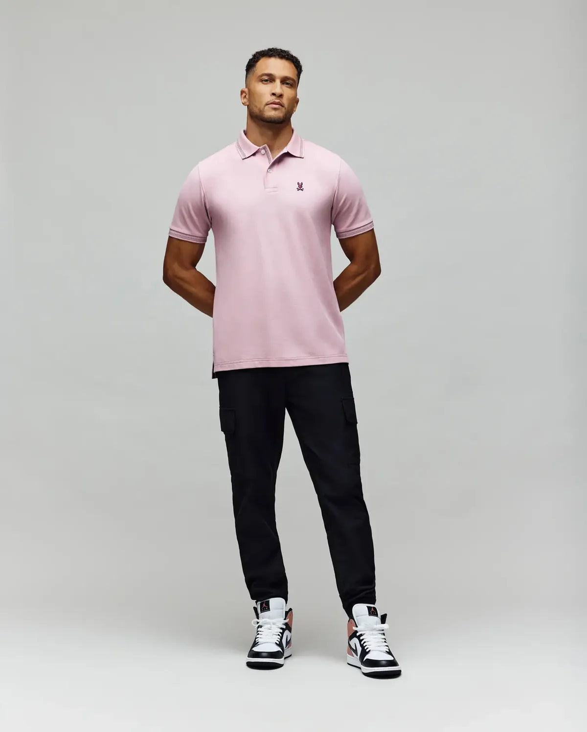 Mens hart pique polo shirt